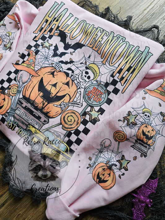 Retro Halloween Pink Unisex Graphic Sweatshirt