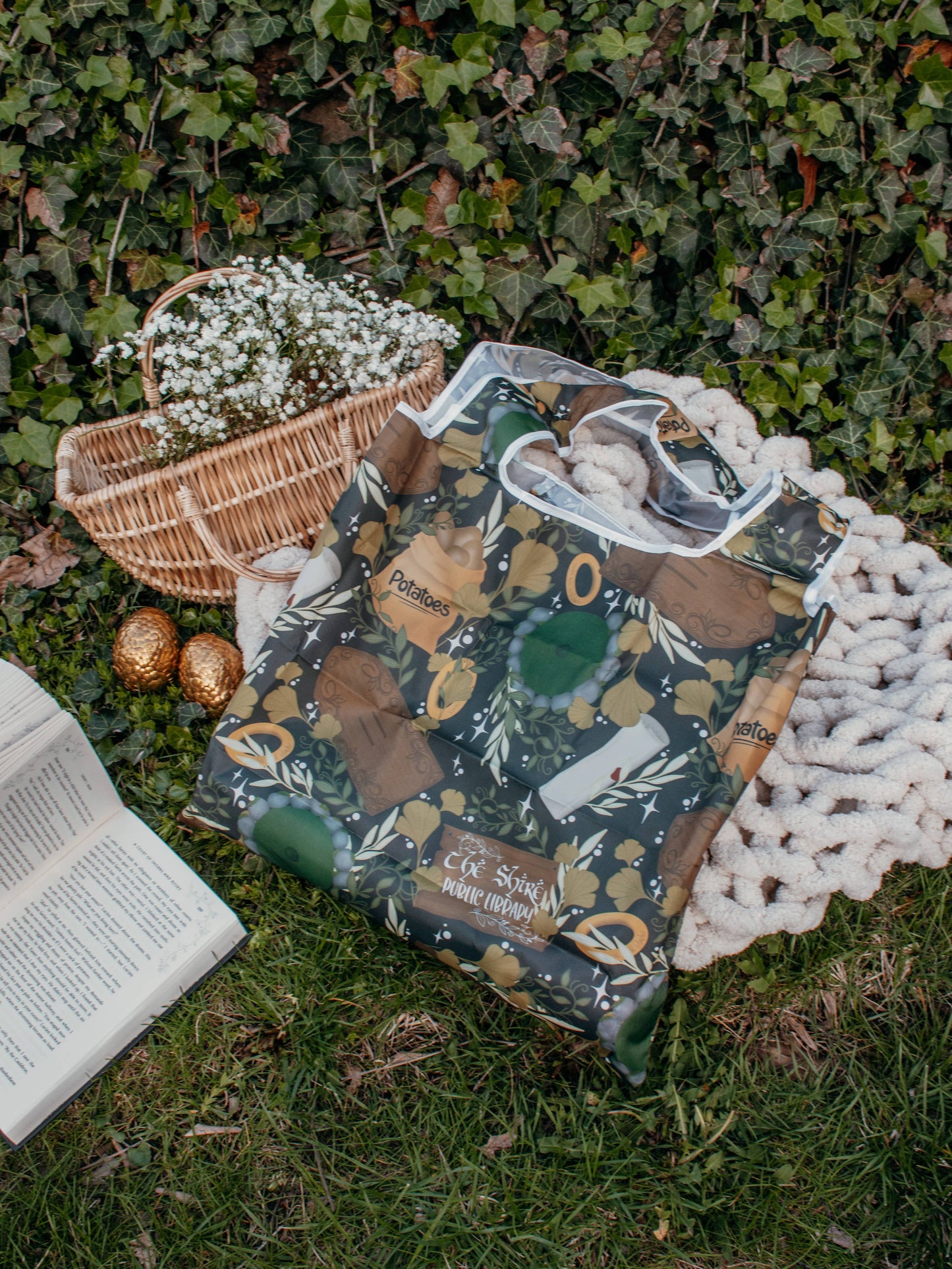 The Shire | Reusable Bookish Foldable Grocery Tote Bag