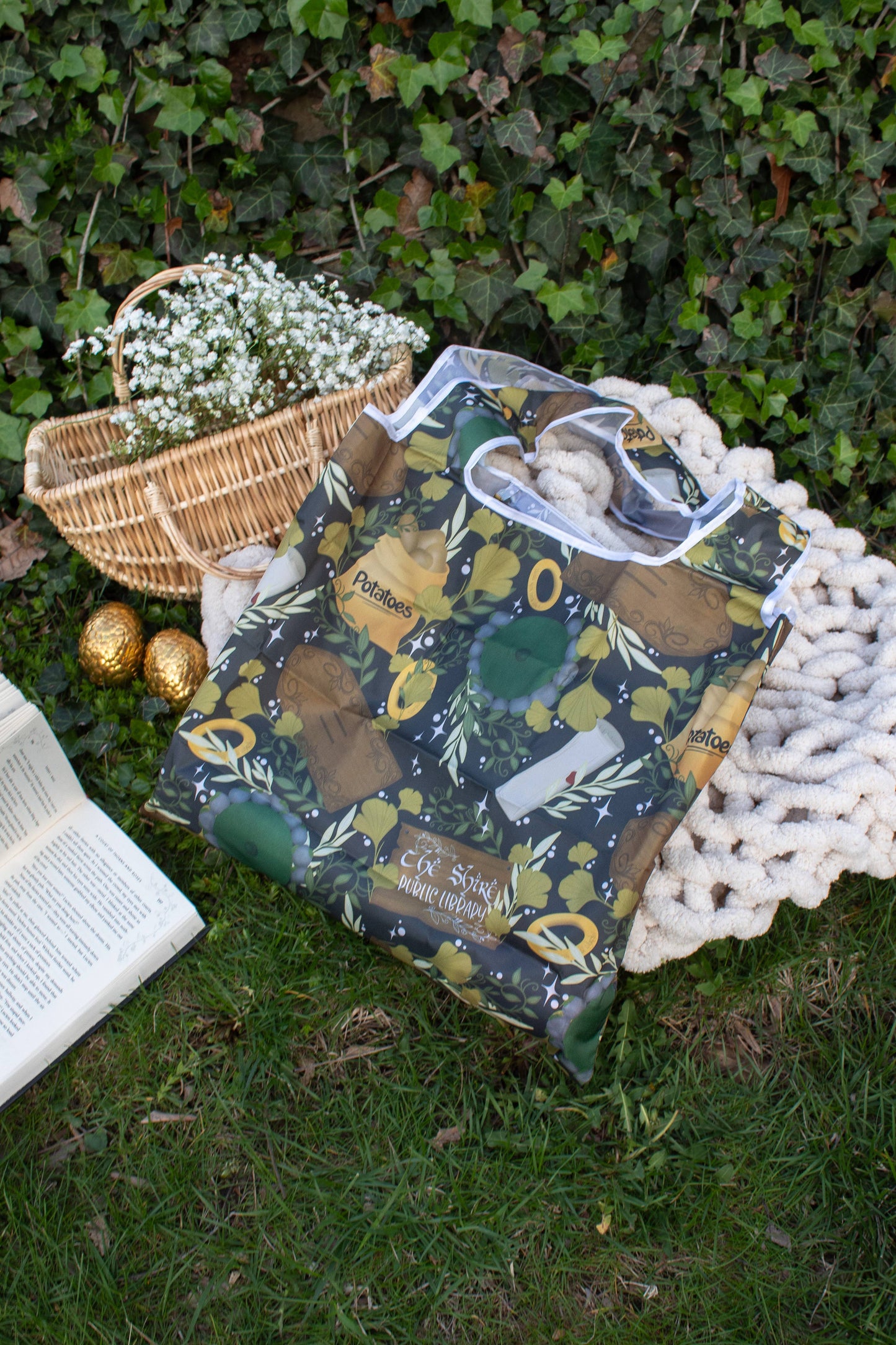 The Shire | Reusable Bookish Foldable Grocery Tote Bag