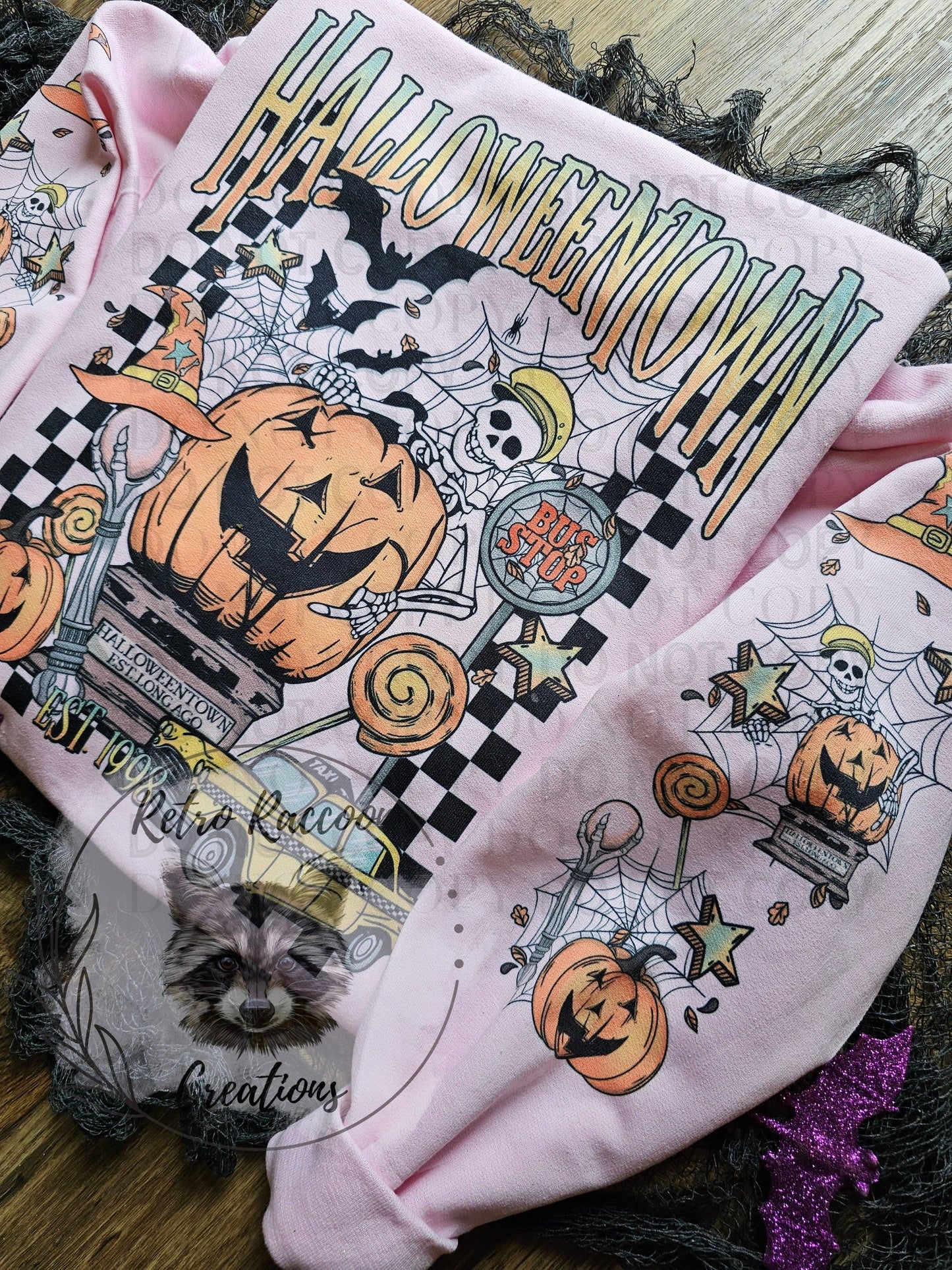 Retro Halloween Pink Unisex Graphic Sweatshirt