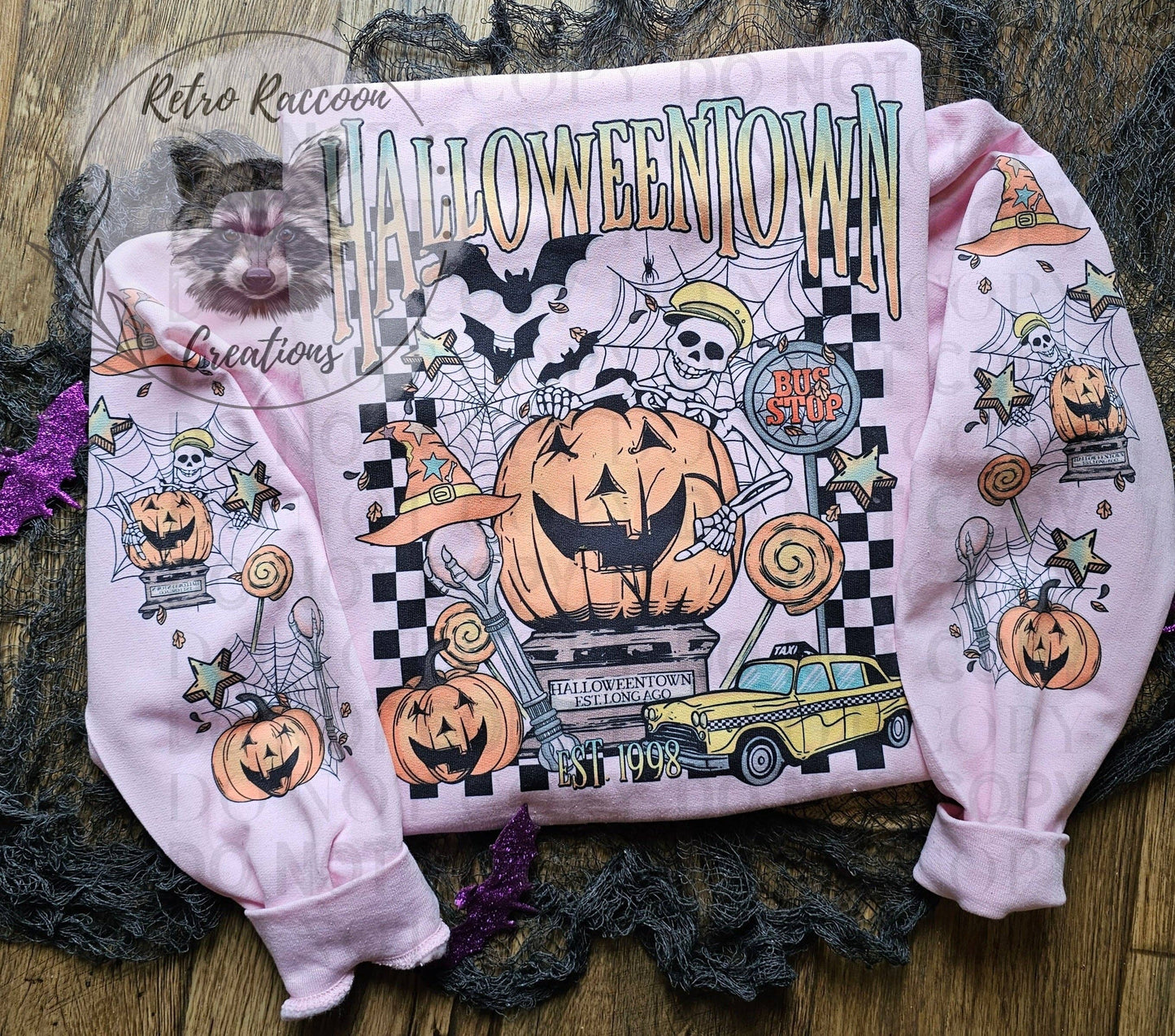 Retro Halloween Pink Unisex Graphic Sweatshirt