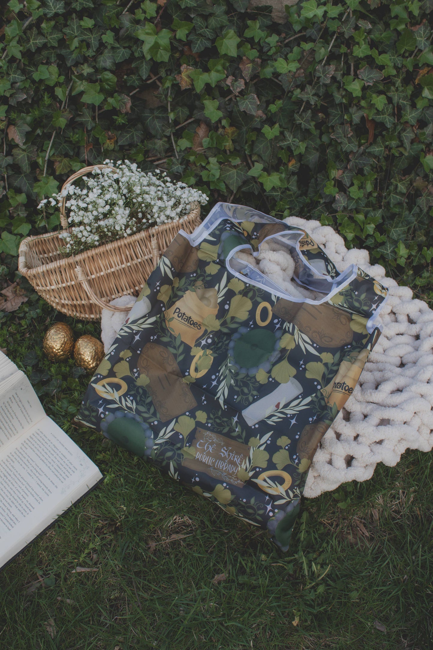 The Shire | Reusable Bookish Foldable Grocery Tote Bag