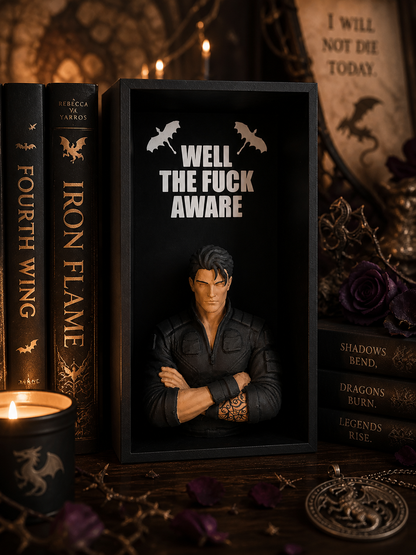 Xaden Inspired Book Nook | Fourth Wing Romantasy Shelf Insert | Dark Fantasy BookTok Decor